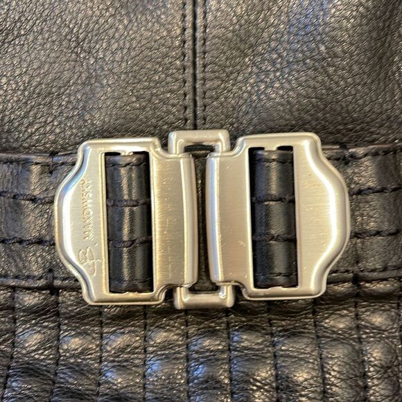 B. Makowsky black leather Tote/Satchel - Picture 2 of 5